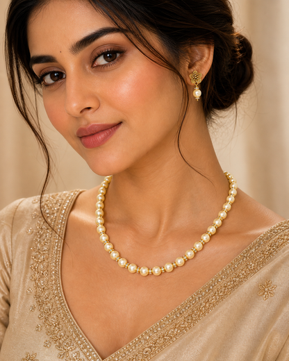 Vellorene Classic Pearl Harmony Necklace Set