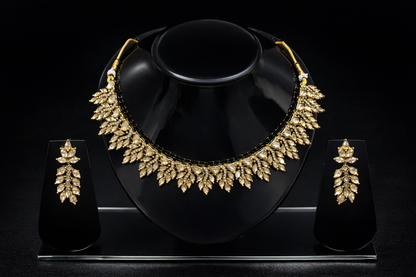 Vellorene Gold Plated Kundan Statement Jewellery Set