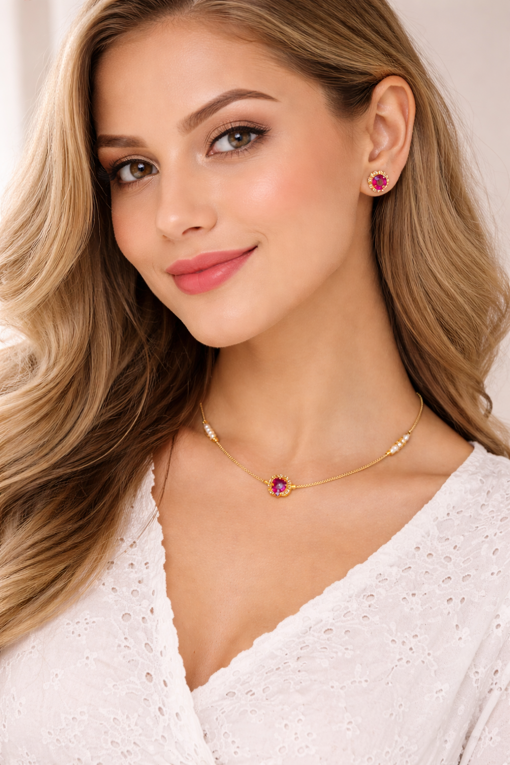 Vellorene Minimal Ruby Pendant Necklace – Elegant Everyday Fashion Jewelry