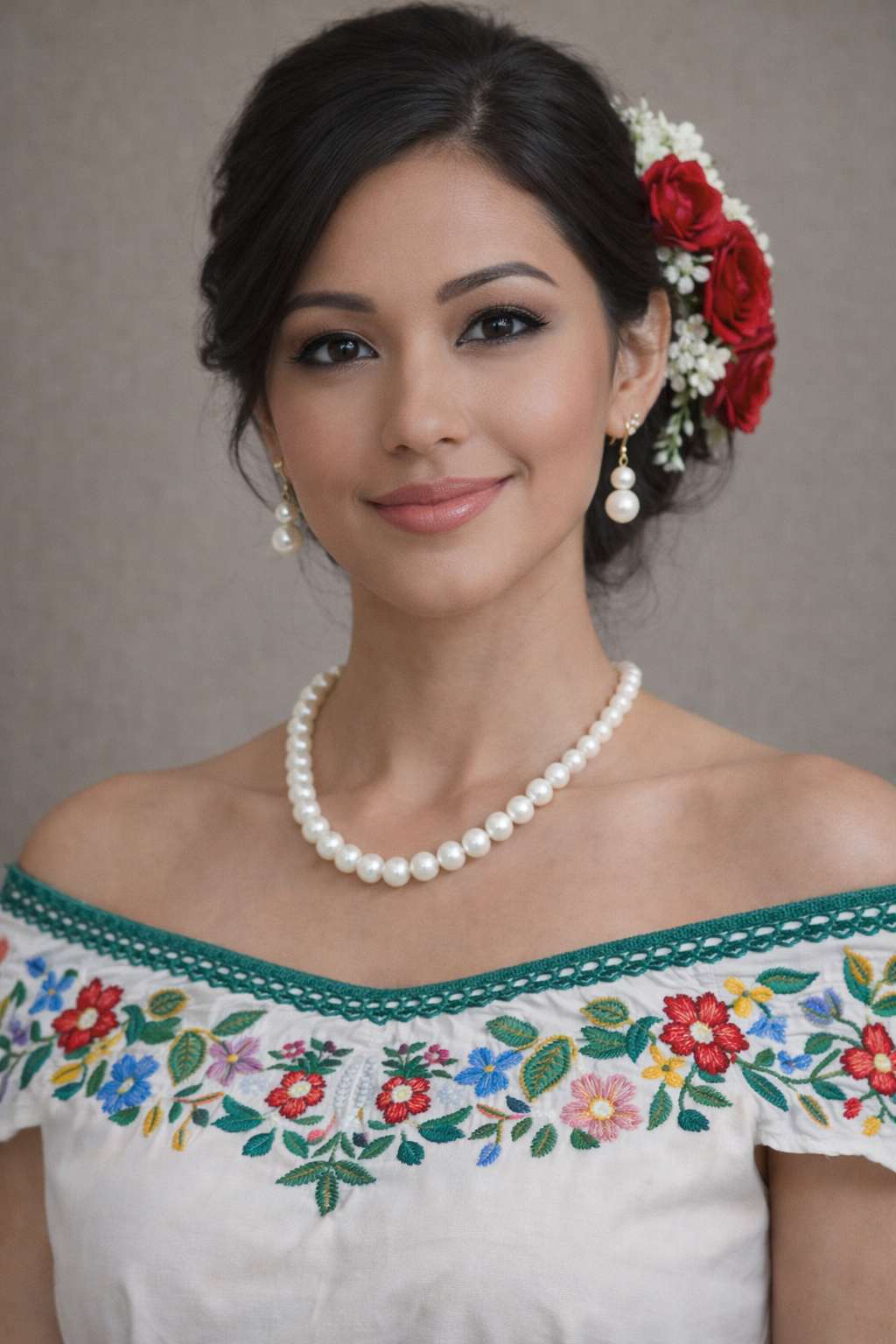 Vellorene classic pearl necklace set with matching drop earrings for daily wear and elegant occasions