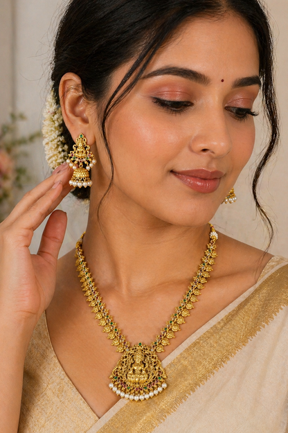 Vellorene Temple Heritage Lakshmi Necklace