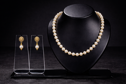 Vellorene Heritage Pearl Drop Necklace Set