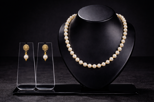 Vellorene Heritage Pearl Drop Necklace Set