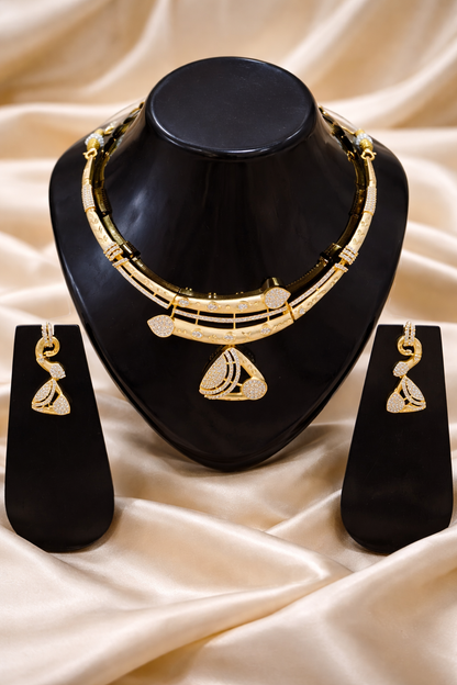 Vellorene Contemporary Layered Necklace Set – Modern Statement Fashion Jewelry