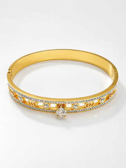 Vellorene Royale Crystal Gold Bracelet for Women