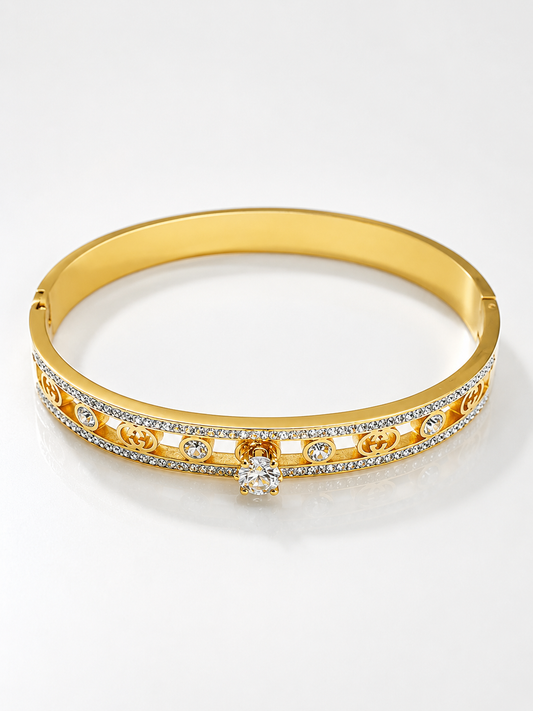 Vellorene Royale Crystal Gold Bracelet for Women