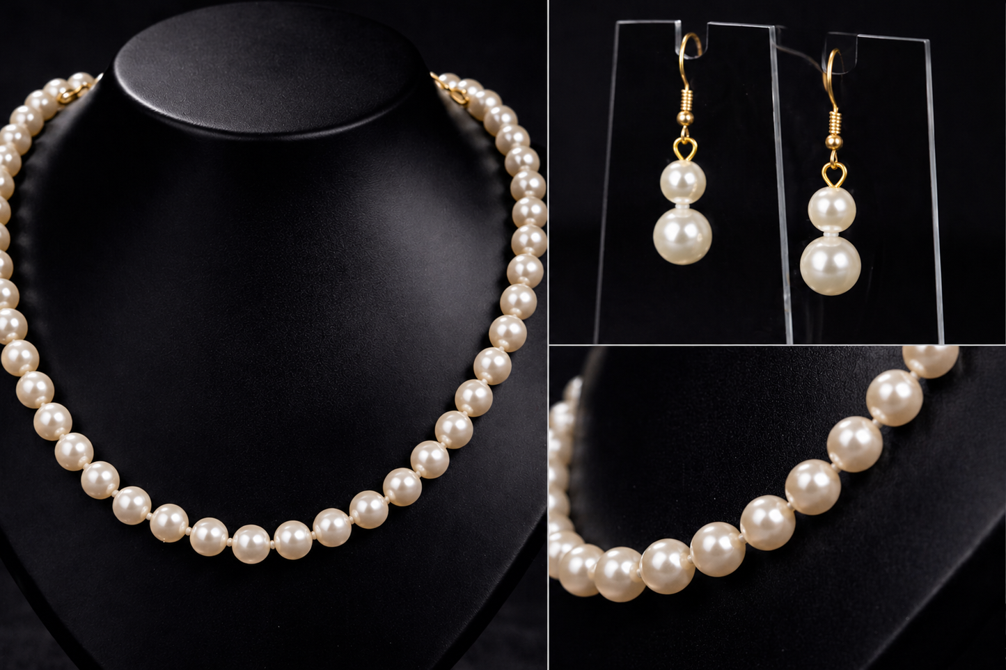 Vellorene Classic Pearl Elegance Necklace Set