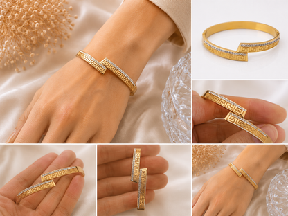 Vellorene Greek Pattern Crystal Bracelet