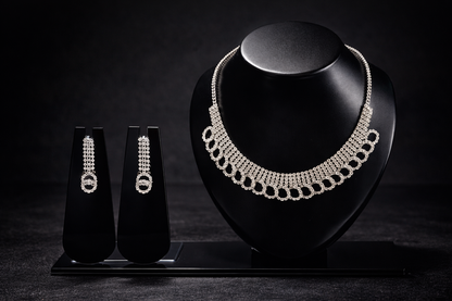 Vellorene Noir Radiance Statement Necklace Set