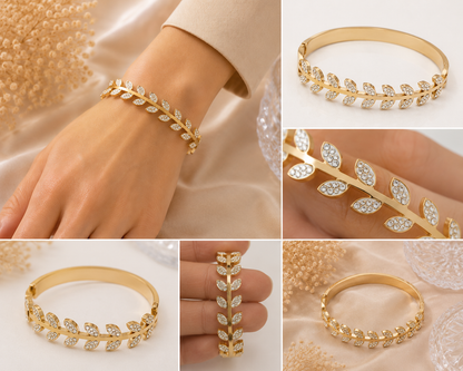 Vellorene Crystal Leaf Luxe Bracelet