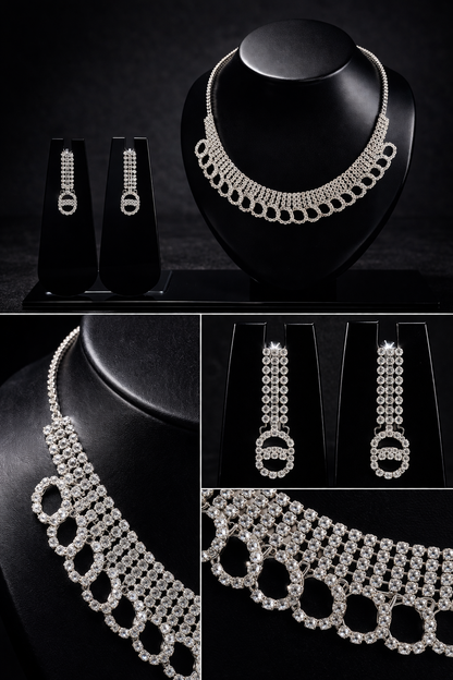 Vellorene Noir Radiance Statement Necklace Set