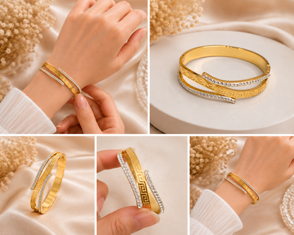 Vellorene Elegant Crystal Wrap Bracelet for Women