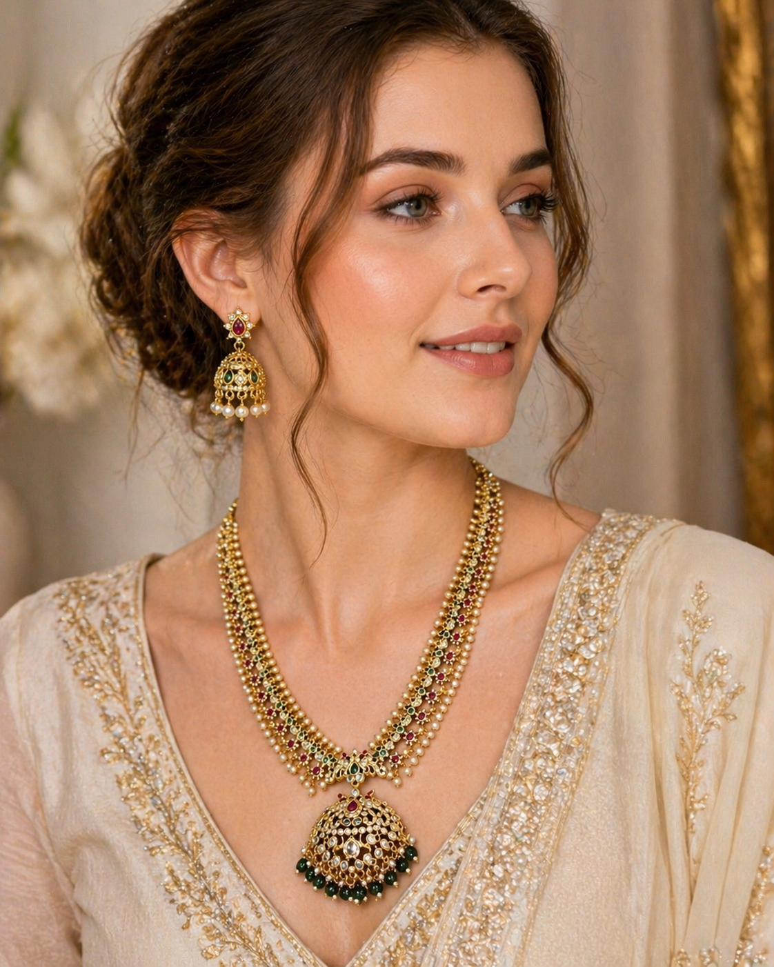 Vellorene Grand Maharani Bridal Necklace Set