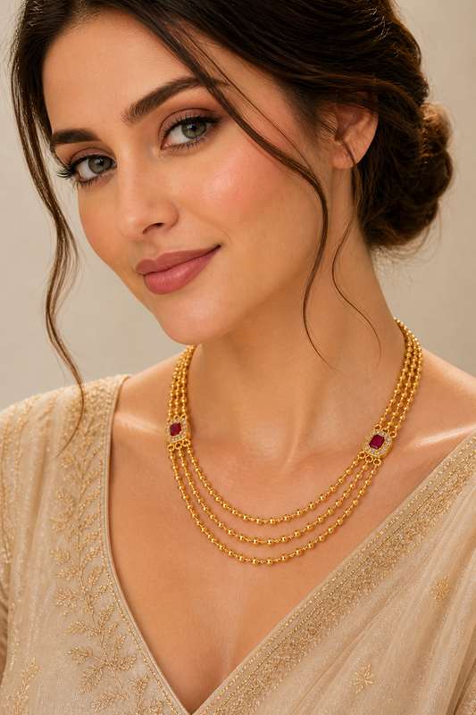 Vellorene Regal Cascade Layered Necklace Set