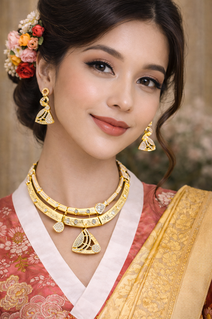 Vellorene Contemporary Layered Necklace Set – Modern Statement Fashion Jewelry