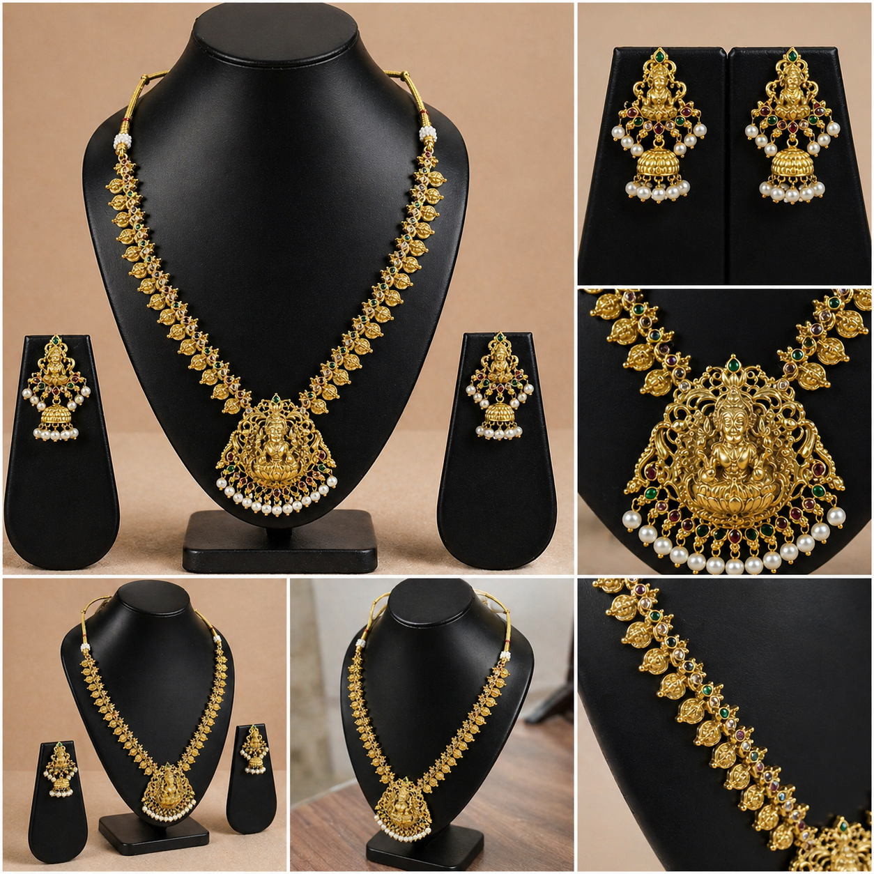 Vellorene Temple Heritage Lakshmi Necklace